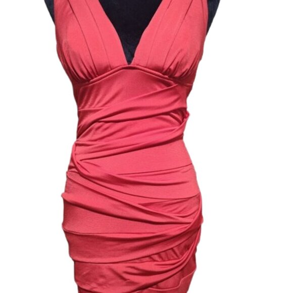 Body Central Little Red Women's Dress - Size Small - V-Neck - Spandex - Picture 6 of 11